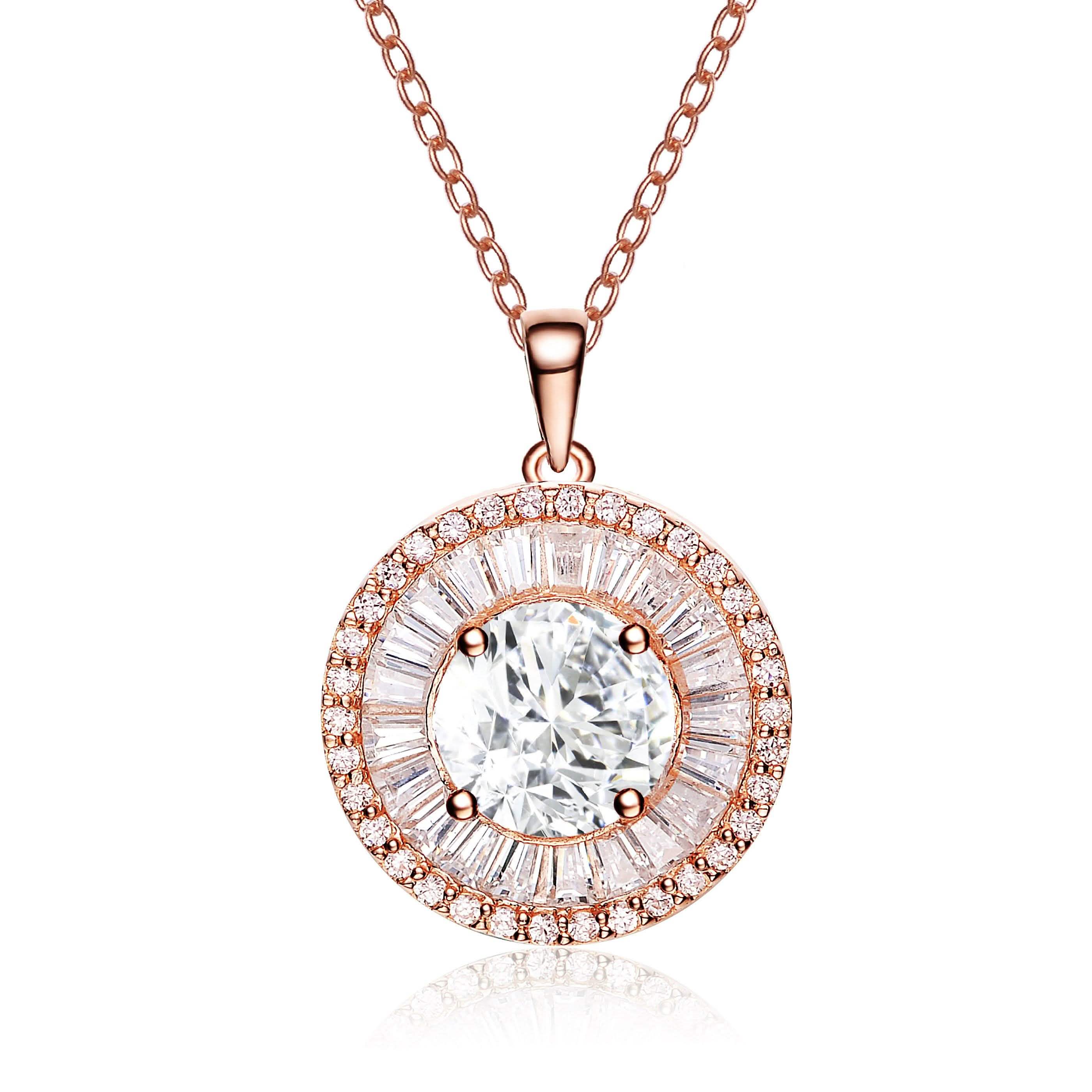 Sterling Silver with Rose Gold Plated Pendant Necklaces - DailySale