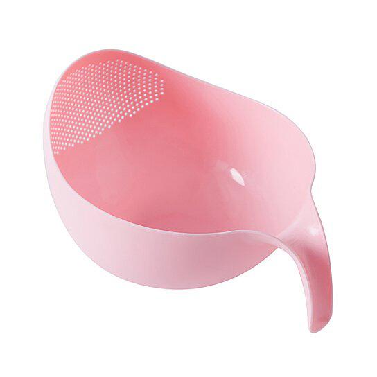 Strainer Sieve Basket with Handle for Rice Fruits and Vegetables Kitchen & Dining Pink - DailySale