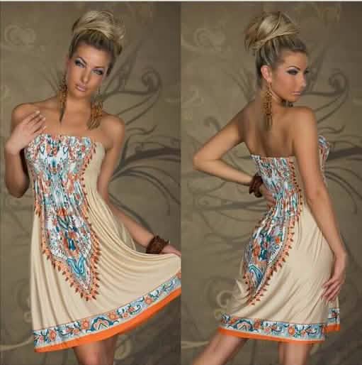 Strapless Paisley Print Dress - Assorted Styles and Sizes Women's Apparel - DailySale