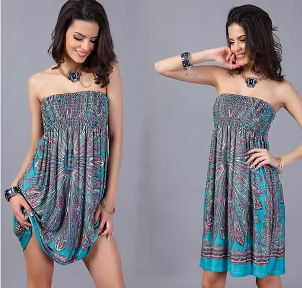 Strapless Paisley Print Dress - Assorted Styles and Sizes Women's Apparel - DailySale