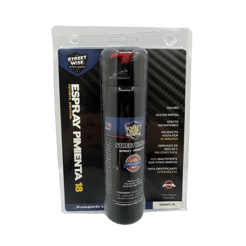 Streetwise 18 Pepper Spray 4.4 oz. Twist Lock (With Spanish Label And Back Card) Tactical - DailySale