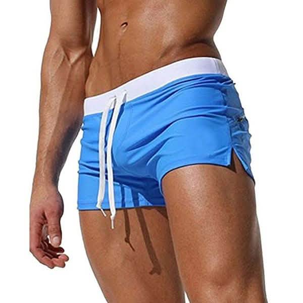Summer Men Fashion Swimwear Swimming Trunks Men's Clothing Blue S - DailySale