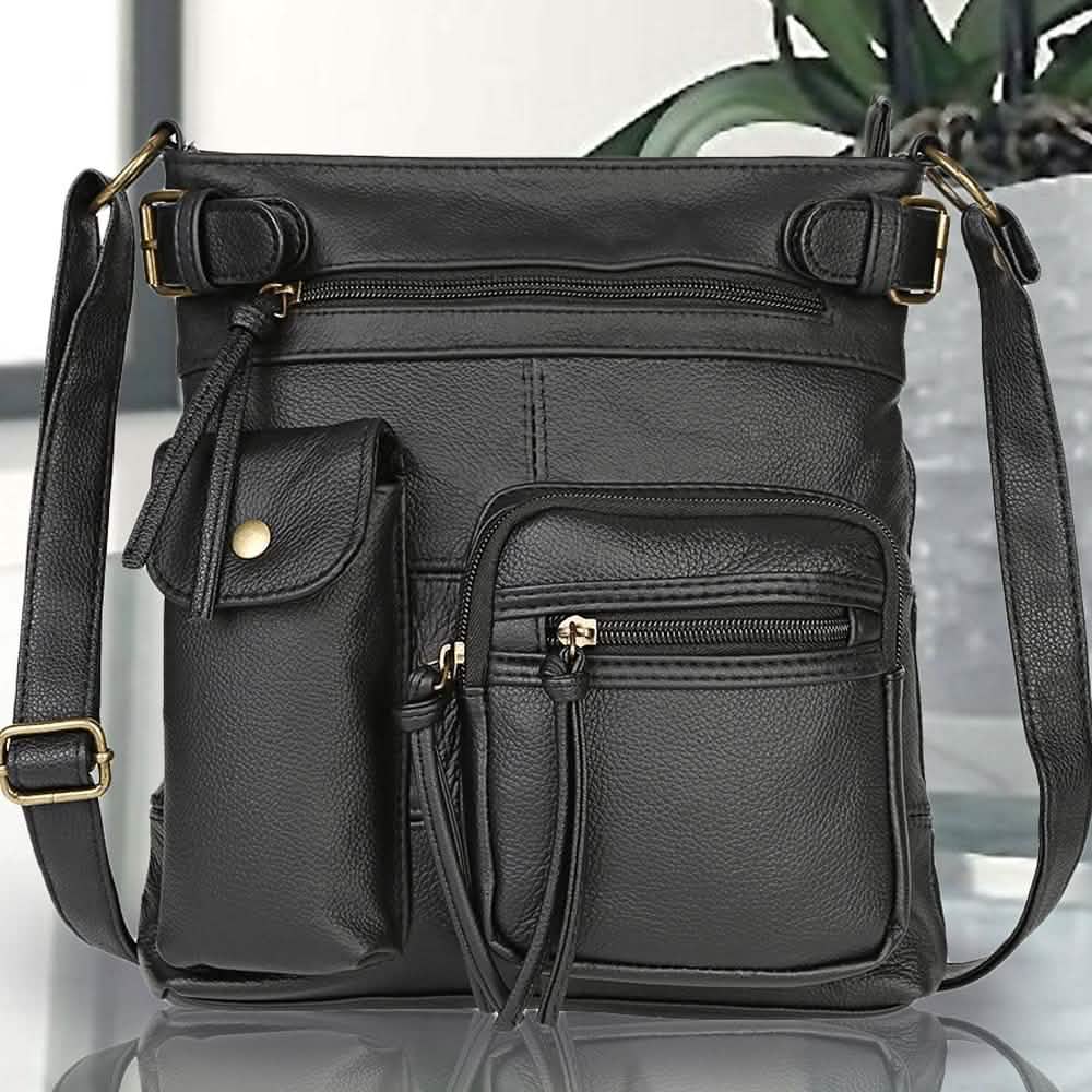 Super Soft Genuine Leather Top Belt Accent Crossbody Bag - Assorted Color Handbags & Wallets - DailySale