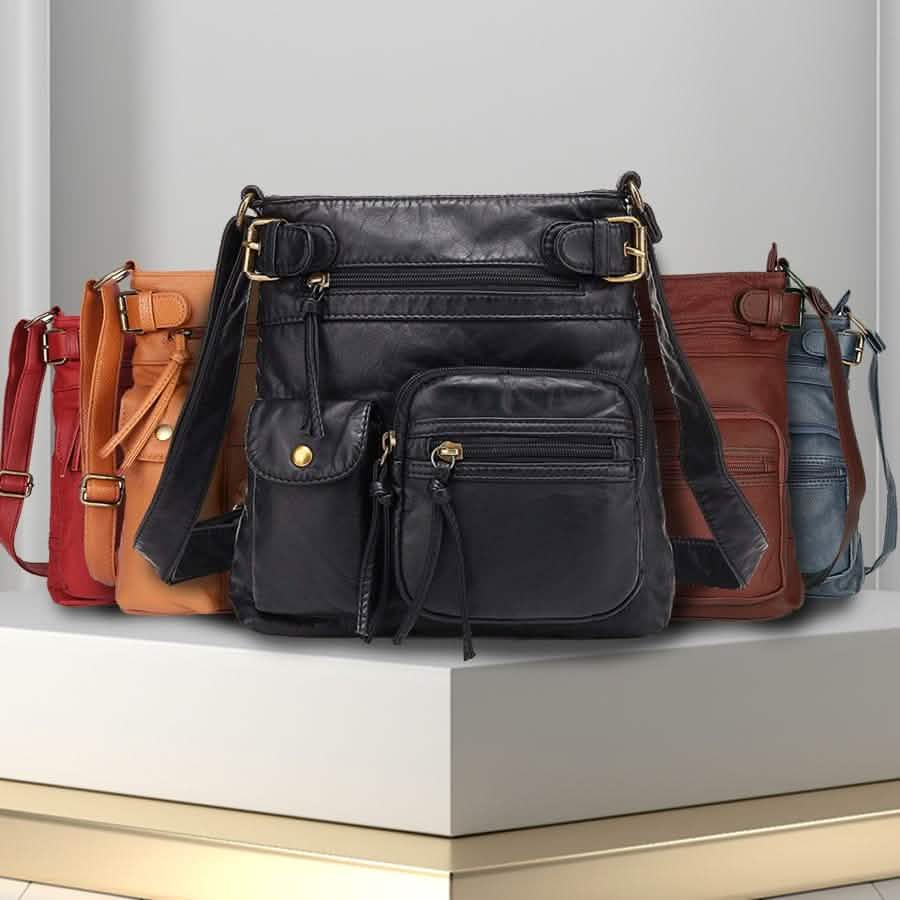 Super Soft Genuine Leather Top Belt Accent Crossbody Bag - Assorted Color Handbags & Wallets - DailySale