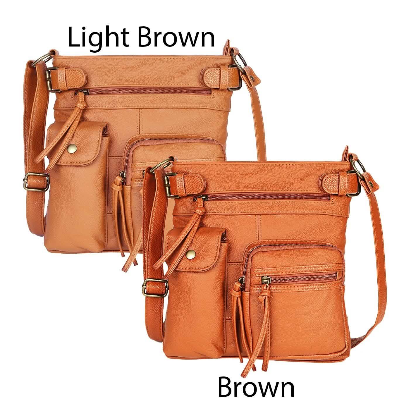 Super Soft Genuine Leather Top Belt Accent Crossbody Bag - Assorted Color Handbags & Wallets - DailySale