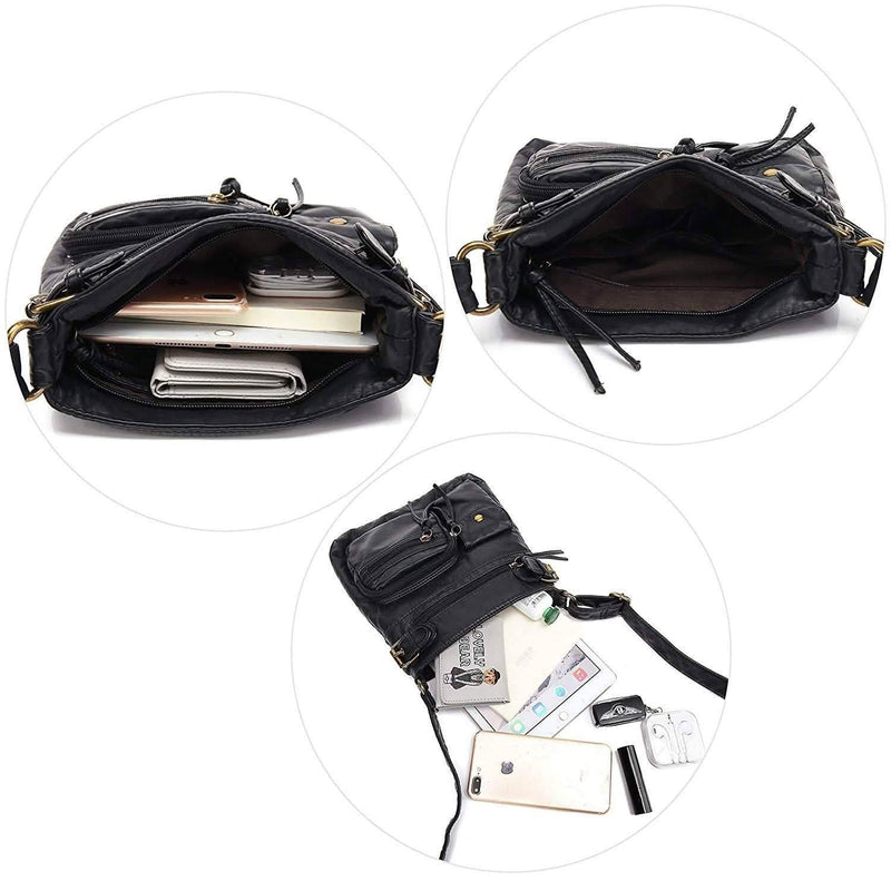 Super Soft Genuine Leather Top Belt Accent Crossbody Bag - Assorted Color Handbags & Wallets - DailySale