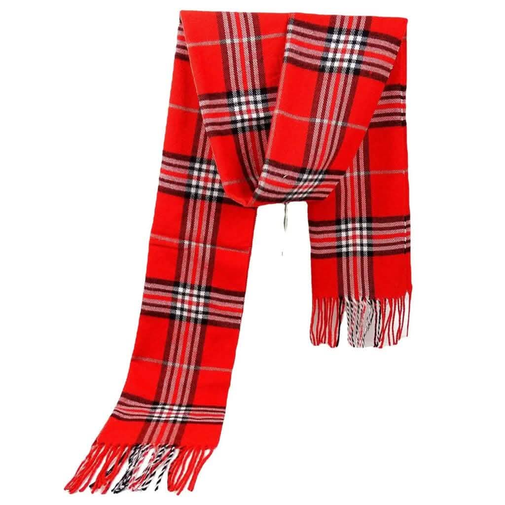 Super Soft Long Cashmere Wool Scarfs - Assorted Styles Women's Shoes & Accessories Red Thin Line Plaid - DailySale