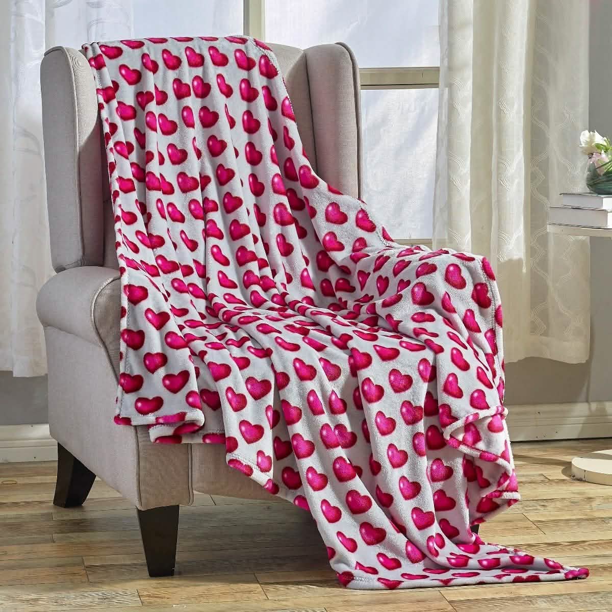 Super Soft Microplush Valentine Throw - Assorted Styles Linen & Bedding No. 5 - DailySale