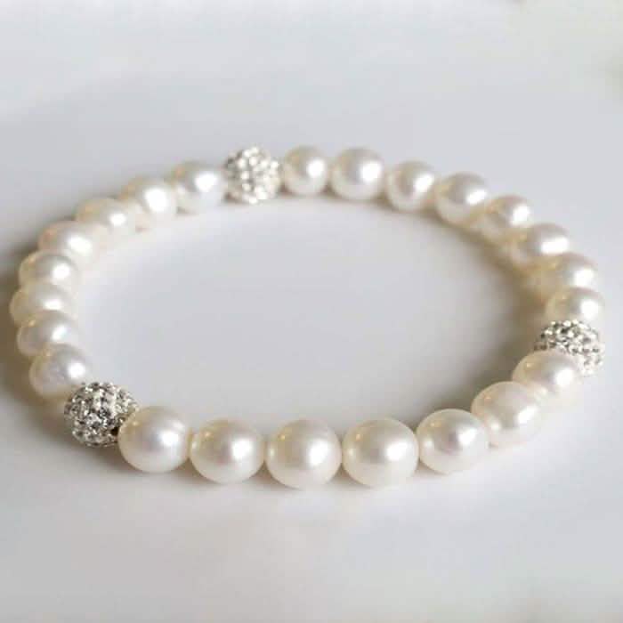 Swarovski Crystal Ball And Genuine Freshwater Pearl Stretch Bracelet Jewelry - DailySale