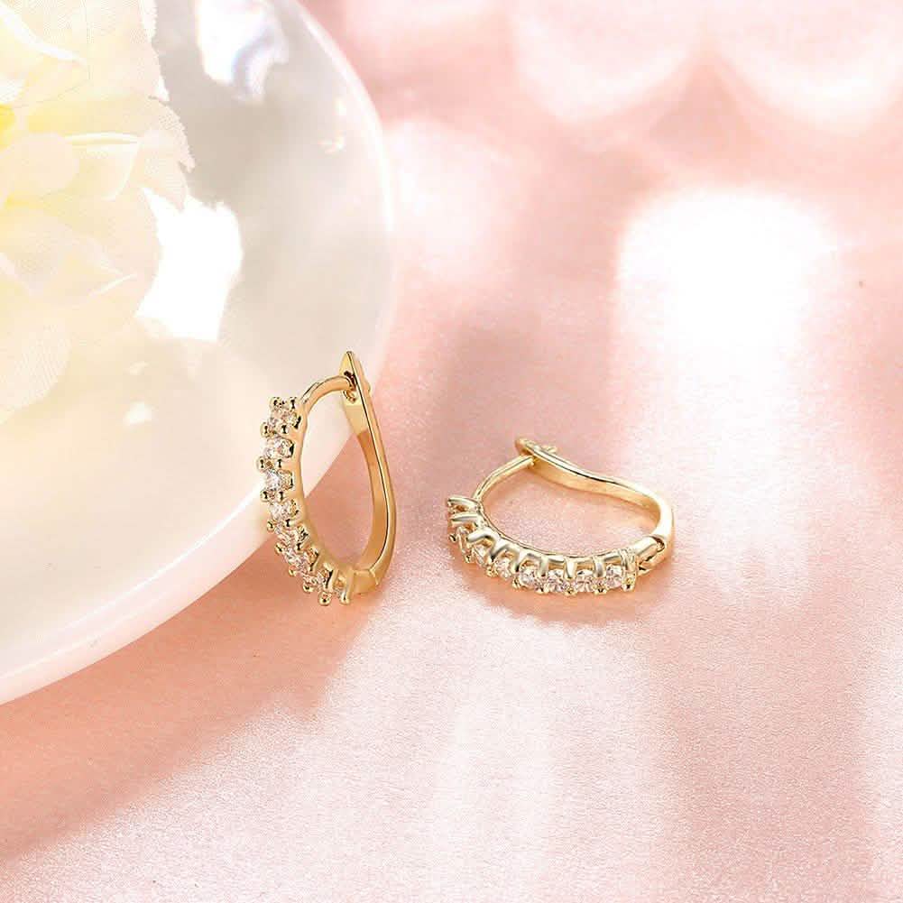 Swarovski Crystal Hoop Earrings In 18K Yellow Gold Jewelry - DailySale