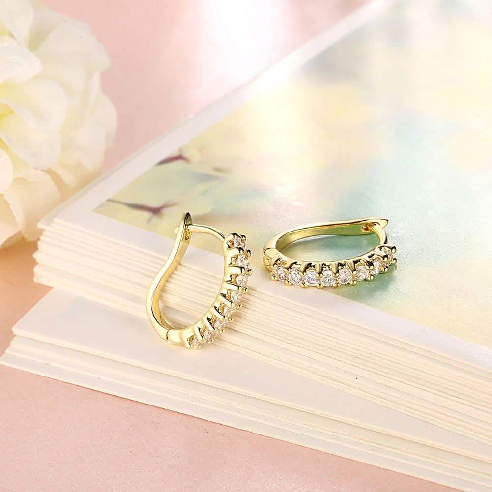 Swarovski Crystal Hoop Earrings In 18K Yellow Gold Jewelry - DailySale