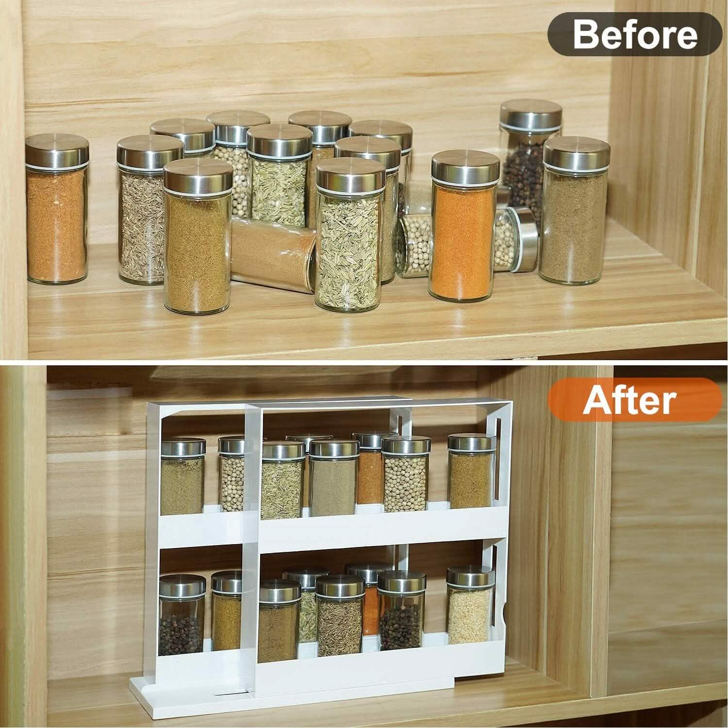 Swivel Cabinet Organizer Revolving Kitchen Rack Spice Organizer Kitchen Storage - DailySale