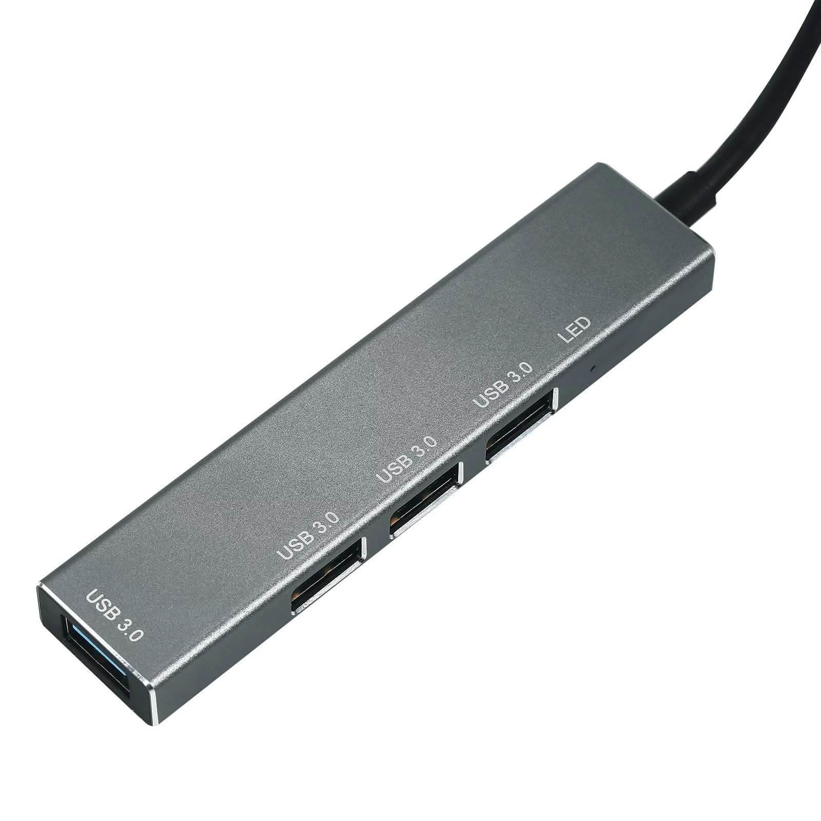 T304 4-in-1 Hub Type C to USB3.0*4 Intelligent USB Hub Multi-Port Adapter Computer Accessories - DailySale