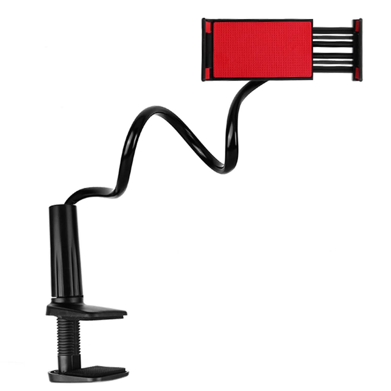 Tablet Gooseneck Stand Bracket with 360° Rotatable Clip Mobile Accessories Black - DailySale