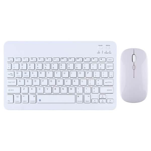 Tablet Wireless Keyboard and Mouse for iPad Computer Accessories White - DailySale
