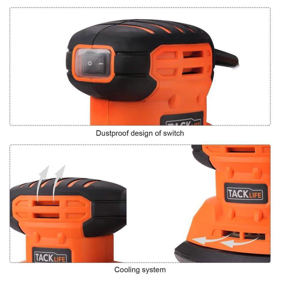 Tacklife Classic Mouse Detail Sander With 12 Pieces Sandpapers Home Improvement - DailySale