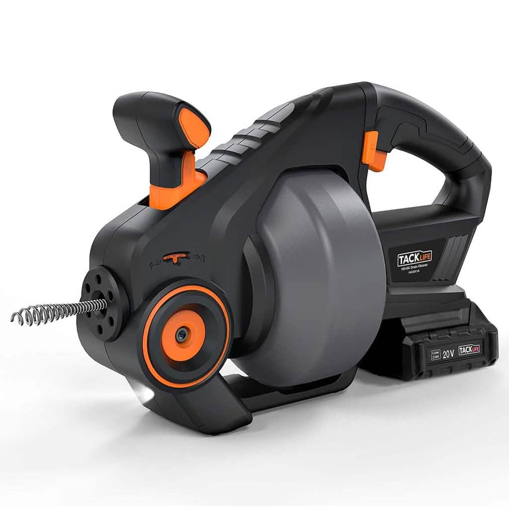 TACKLIFE Drain Snake 25Ft Automatic Cordless Drain Clog Remover Household Appliances - DailySale