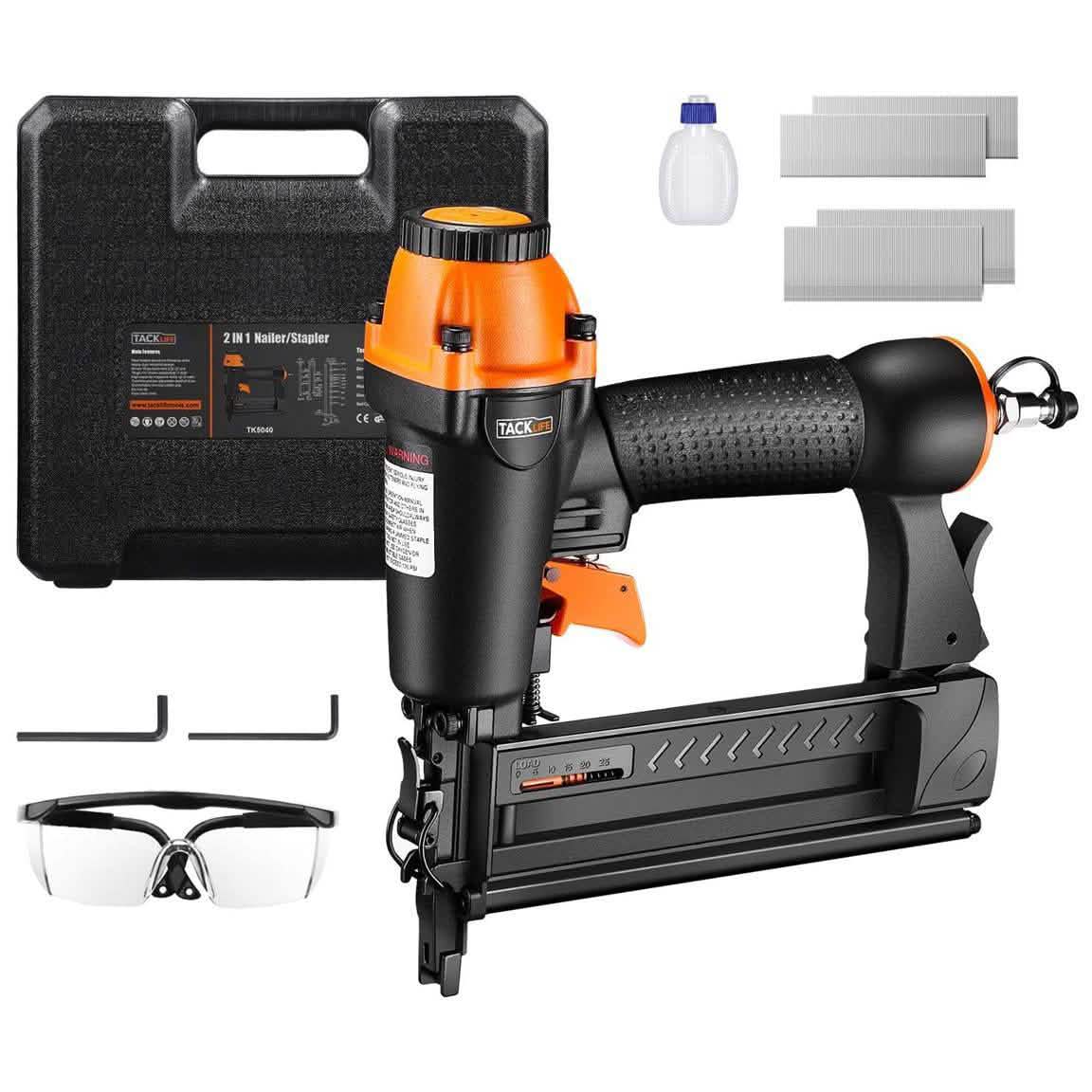 TACKLIFE TK5040-Brad Nailer, Pneumatic, 18GA 2-In-1 Nailer Home Improvement - DailySale