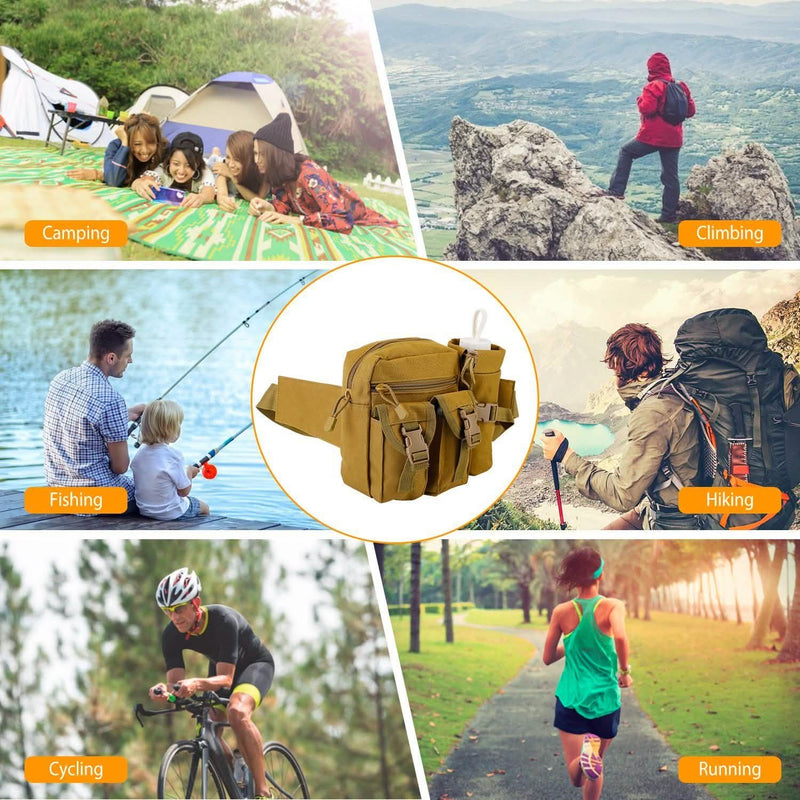 Tactical Waist Bag Utility Pouch Belt Bag with Water Bottle Pouch Bags & Travel - DailySale
