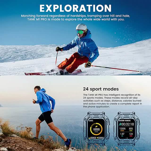 TANK M1 PRO Smart Watch 1.72 inch Smartwatch Fitness Watch Smart Watches - DailySale