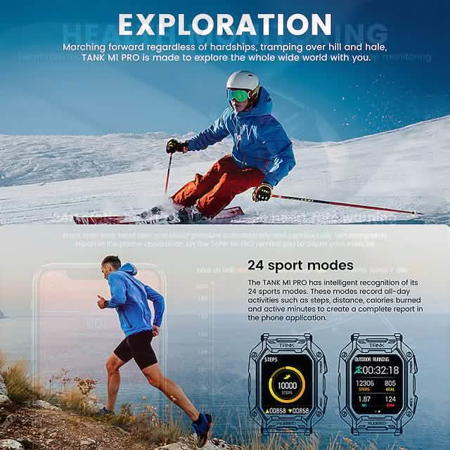 TANK M1 PRO Smart Watch 1.72 inch Smartwatch Fitness Watch Smart Watches - DailySale