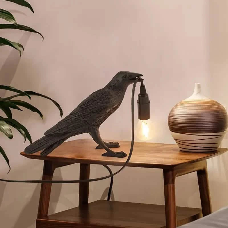 The Gothic Crow USB Port Lamp Holiday Decor & Apparel Black - DailySale
