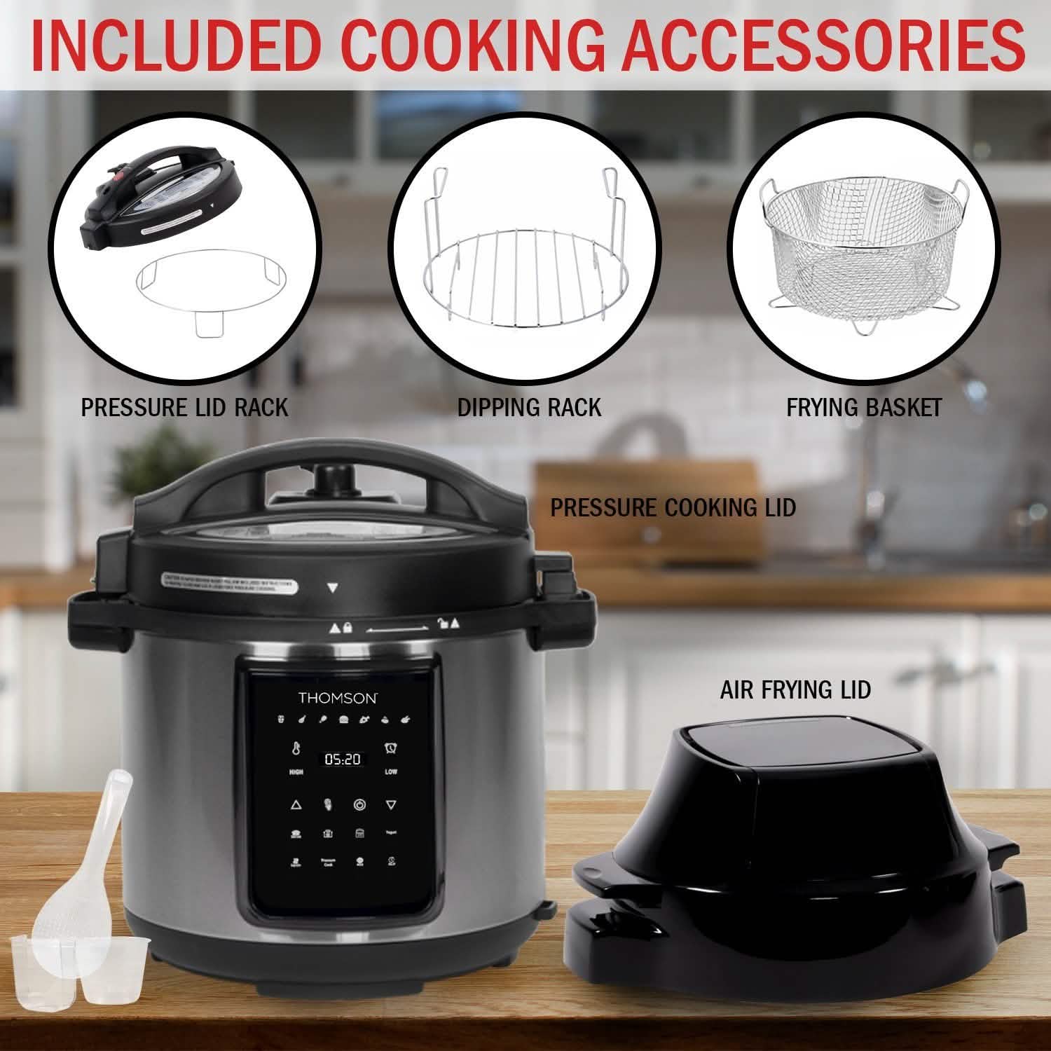 Thomson 9-in-1 Pressure, Slow Cooker, Air Fryer and More, with 6.5 QT Capacity Kitchen & Dining - DailySale