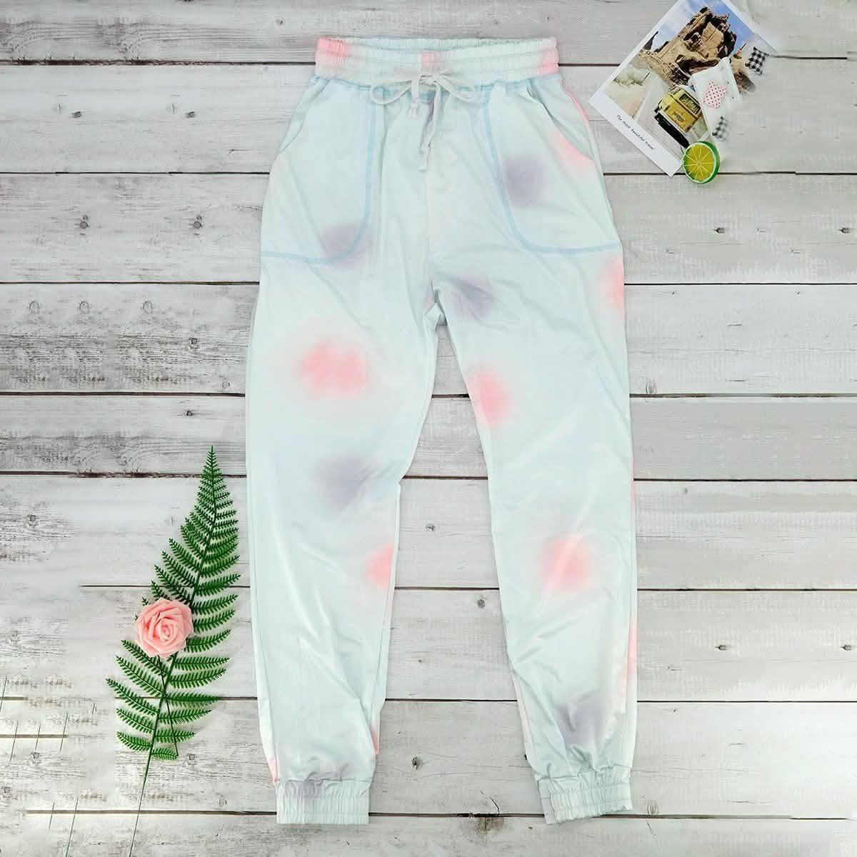 Tie Dye Sweatpants Women's Clothing S Light Blue - DailySale