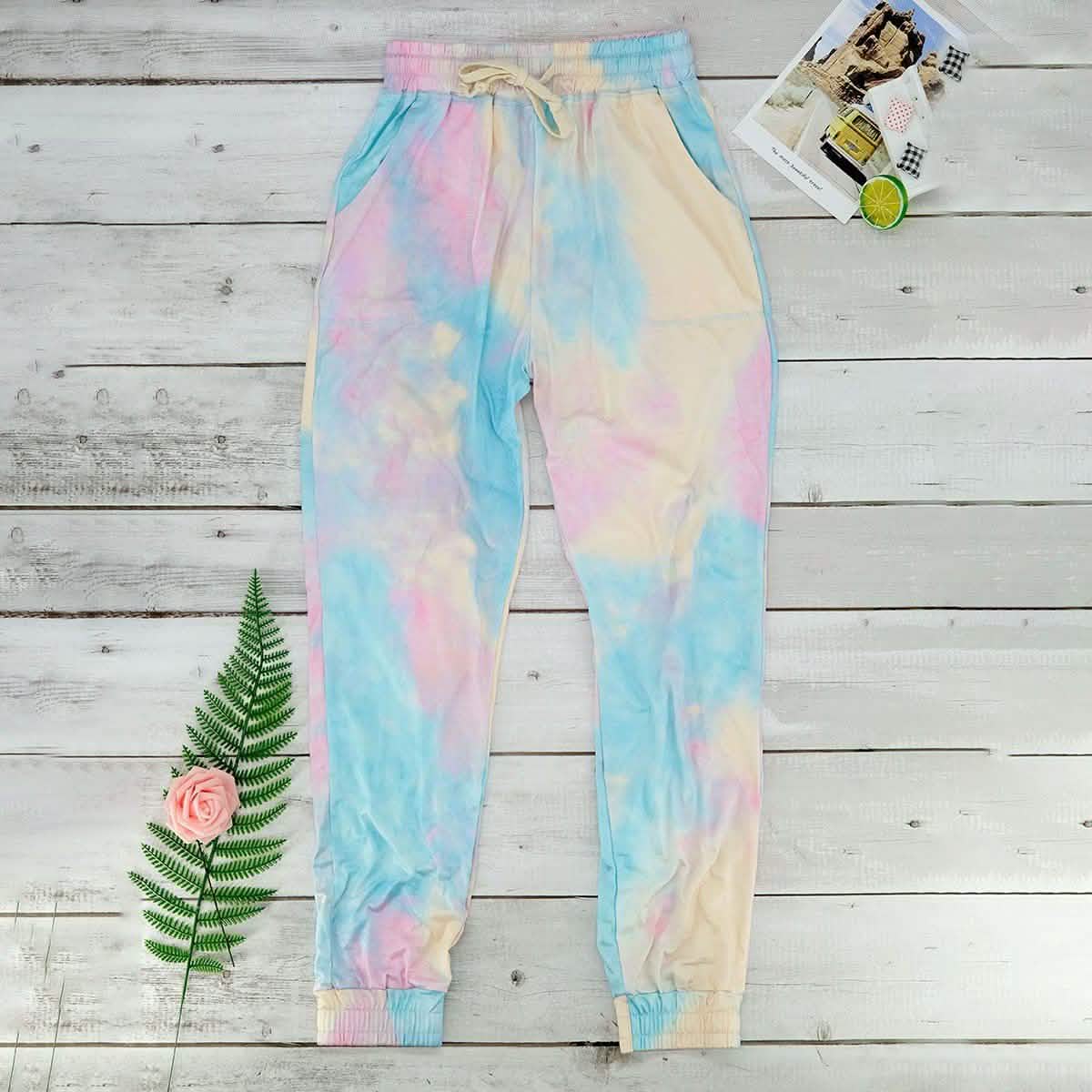 Tie Dye Sweatpants Women's Clothing S Pink - DailySale