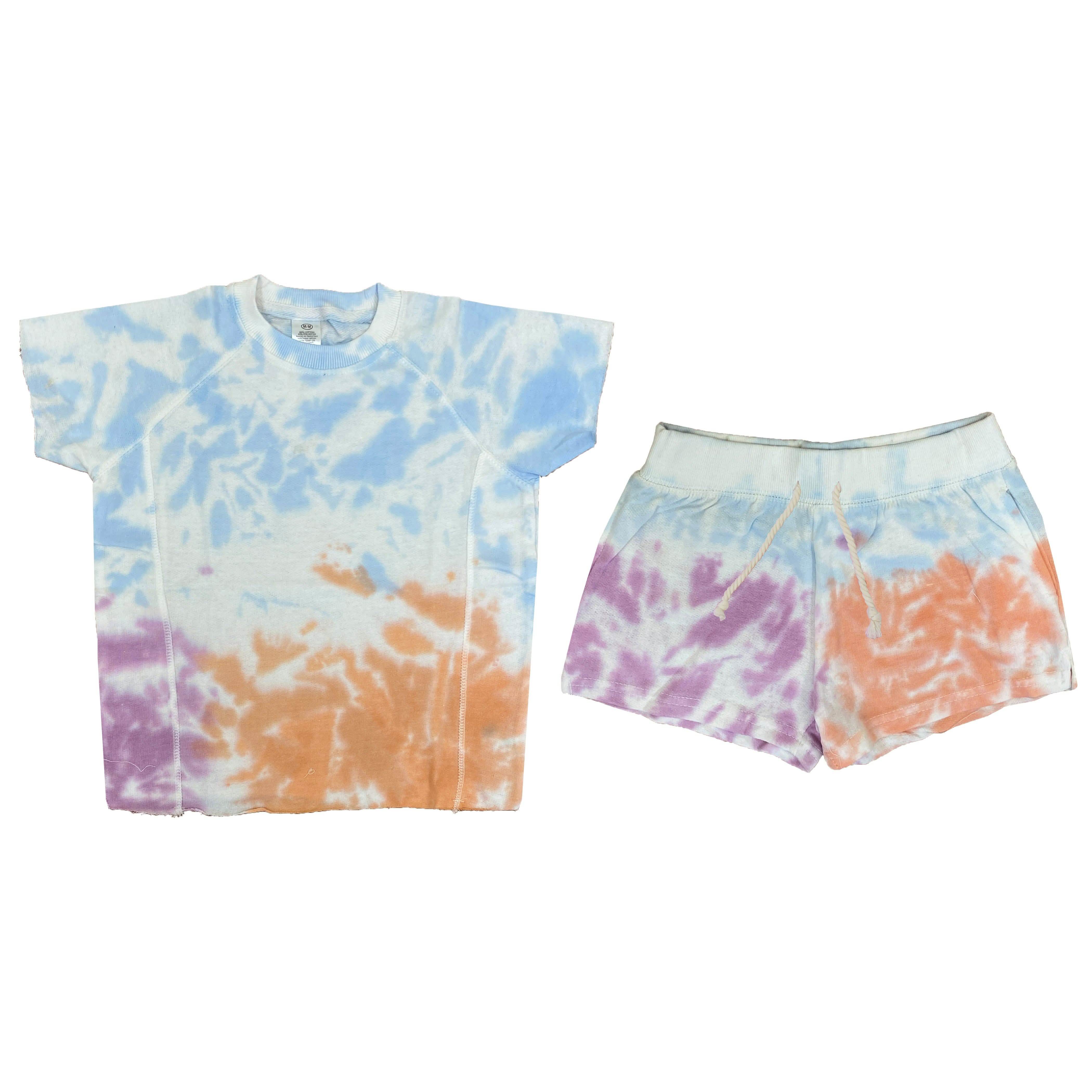 Tie-Dye Tee & Shorts Lounge Sets Women's Clothing Cranberry Splash S - DailySale