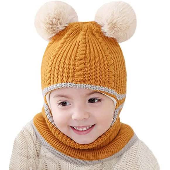 Toddler Fleece Lined Winter Bear Hat Kids' Clothing Yellow - DailySale