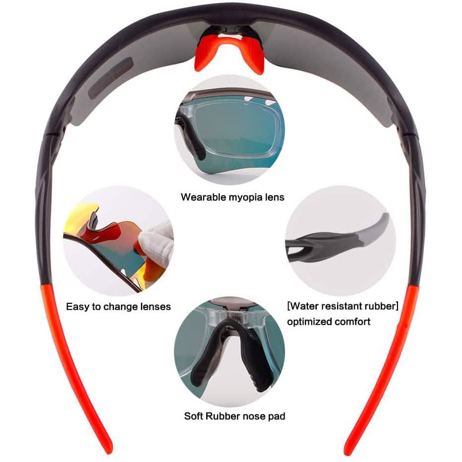 Toneoesol Polarized Sports Sunglasses with 5 Interchangeable Lenses Sports & Outdoors - DailySale