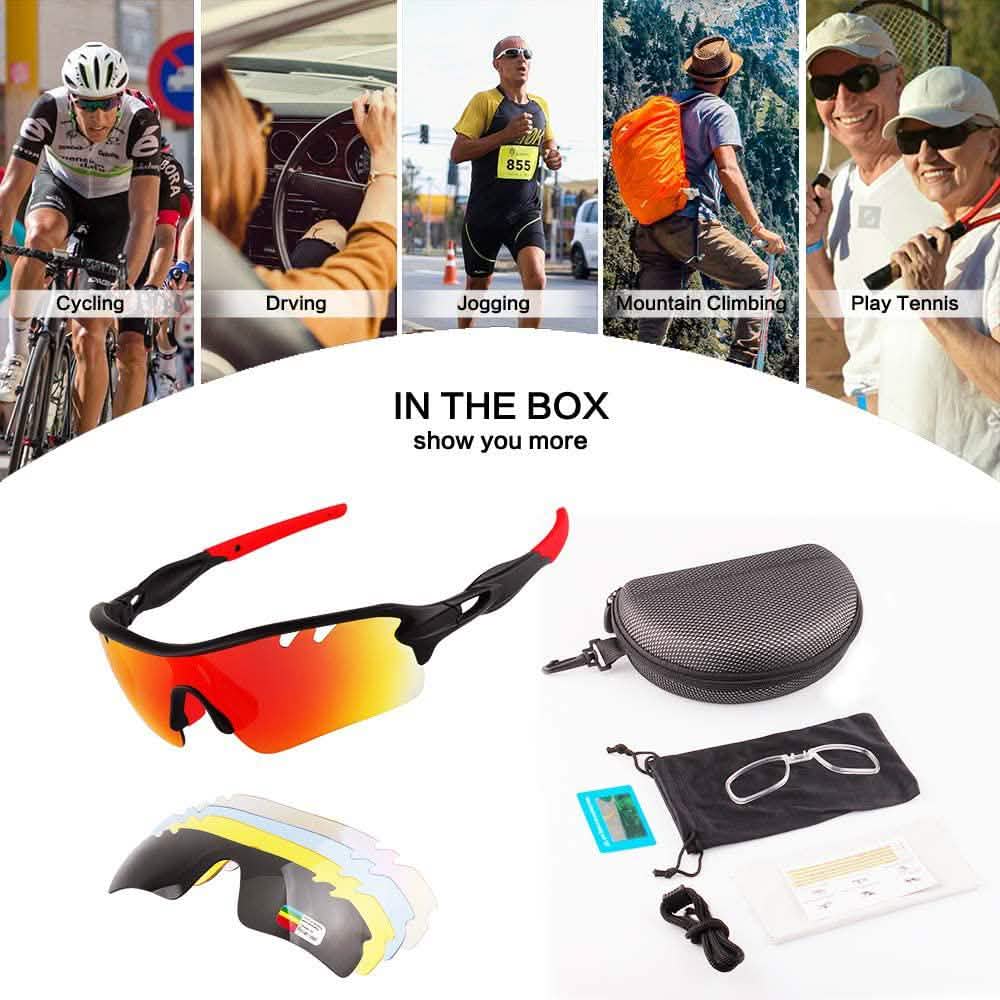 Toneoesol Polarized Sports Sunglasses with 5 Interchangeable Lenses Sports & Outdoors - DailySale