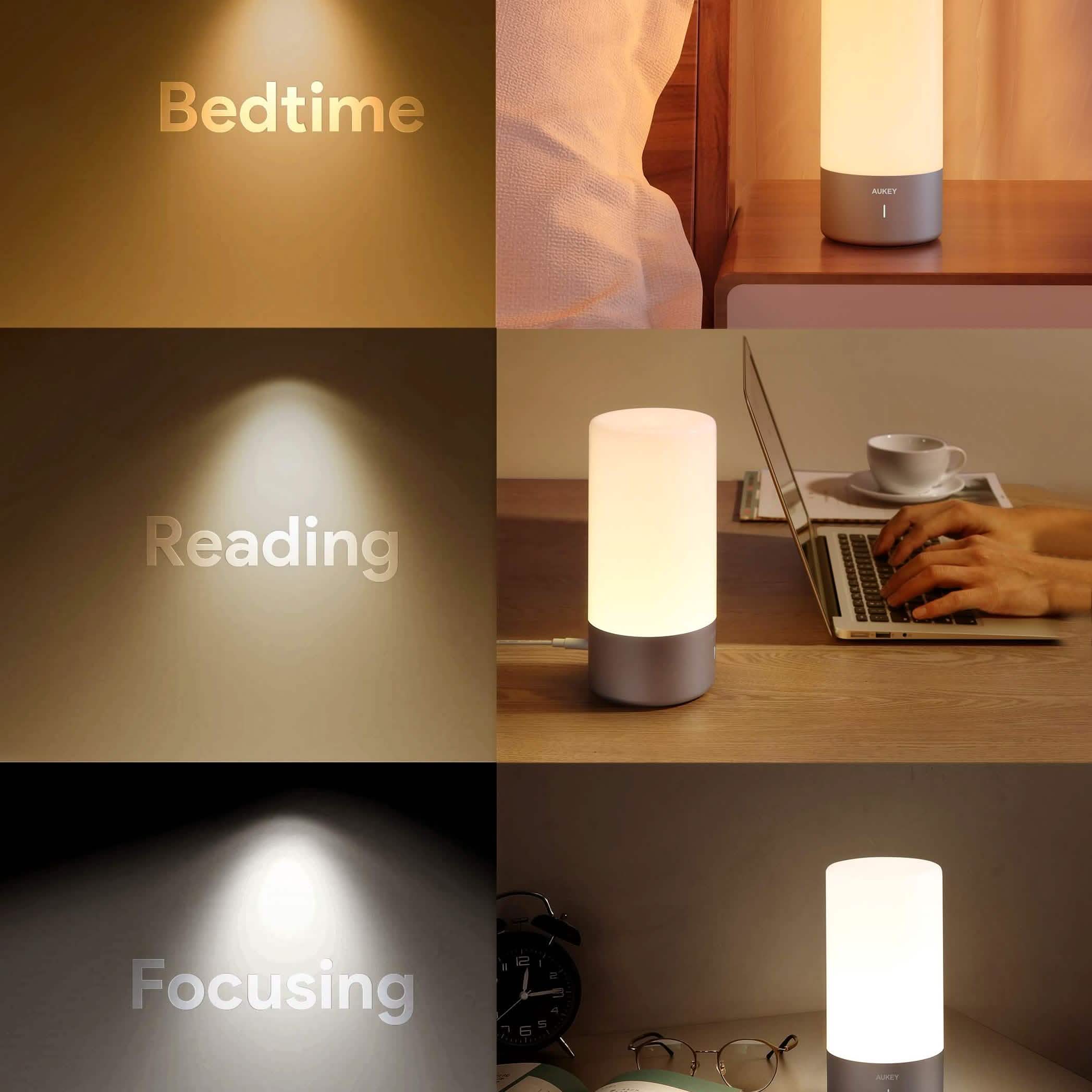 Touch Sensor Color Changing RGB Dimmable Table Lamp Indoor Lighting - DailySale