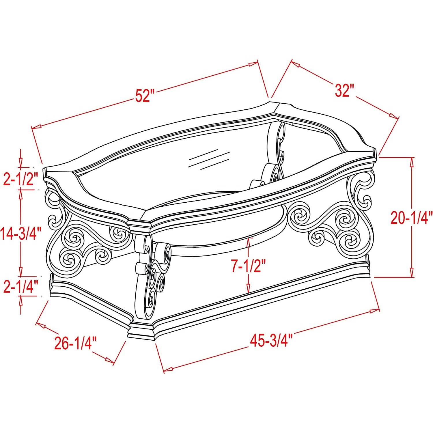 Traditional Coffee Table Accent Cocktail Table Furniture & Decor - DailySale