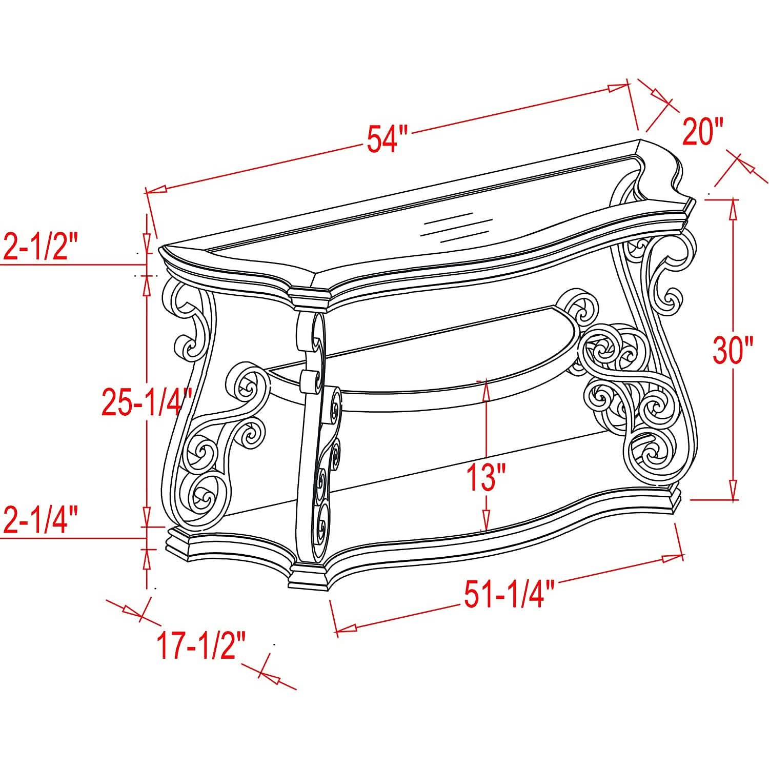 Traditional Console Accent Sofa Table Furniture & Decor - DailySale