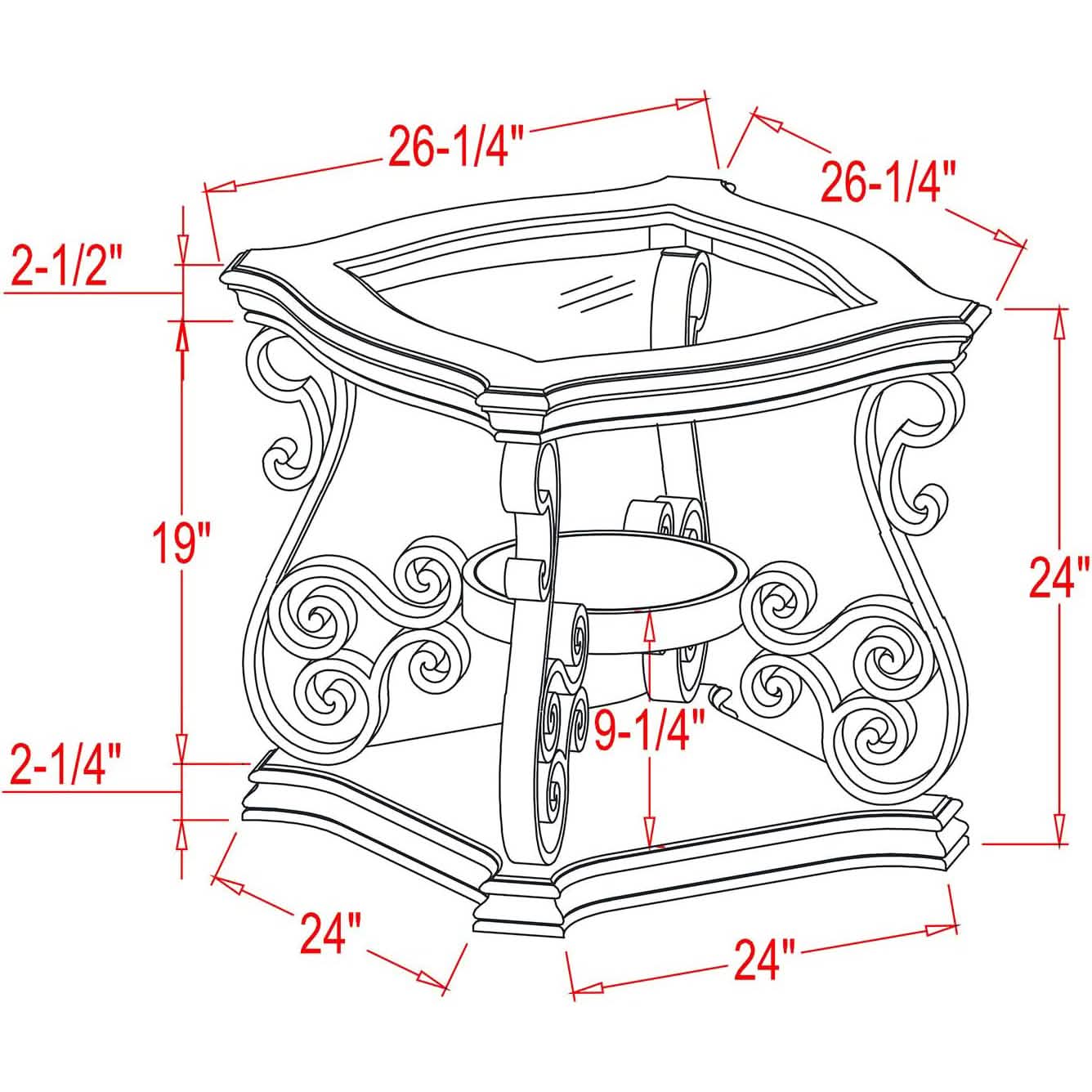 Traditional End Table Accent Bedside Nightstand Furniture & Decor - DailySale