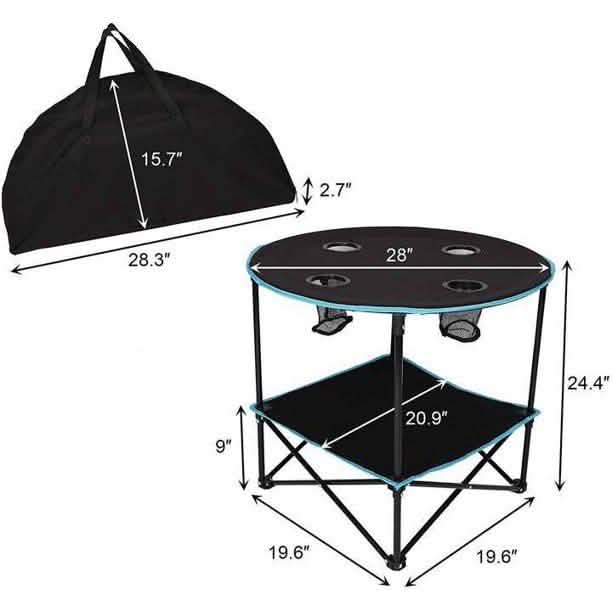 Travel Camping Picnic Collapsible Round Table Sports & Outdoors - DailySale