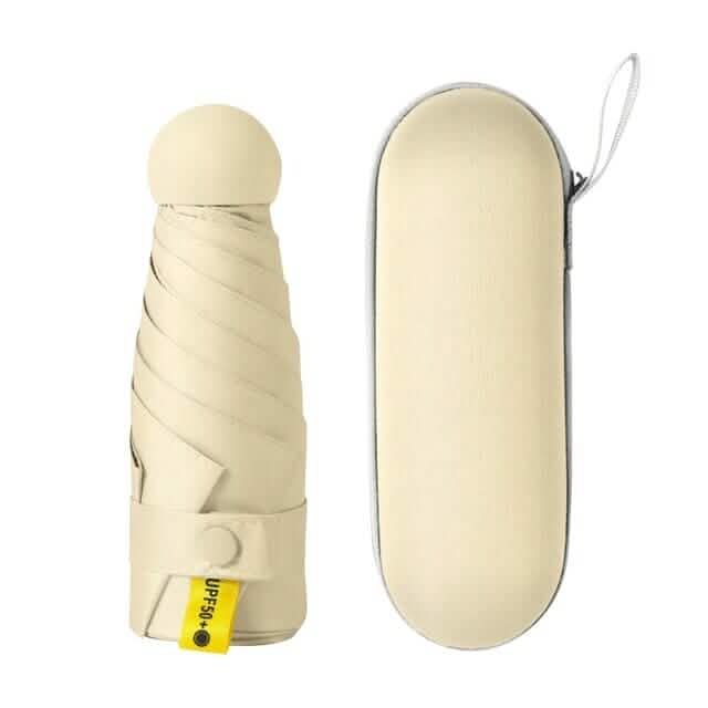 Travel Mini Umbrella for Purse Sports & Outdoors Beige - DailySale