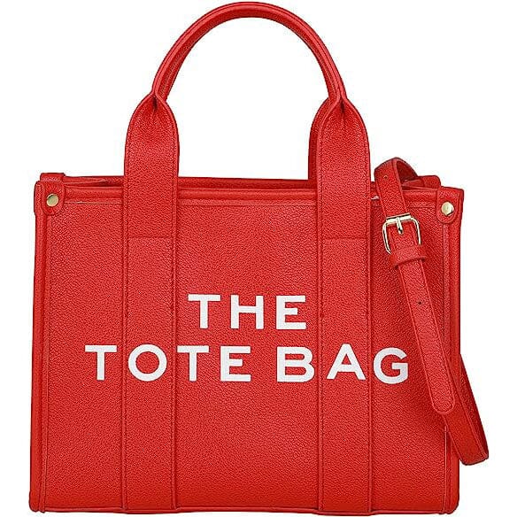 Trendy Leather Tote Bag Small Personalized Top Handle Crossbody Handbags Bags & Travel Red - DailySale