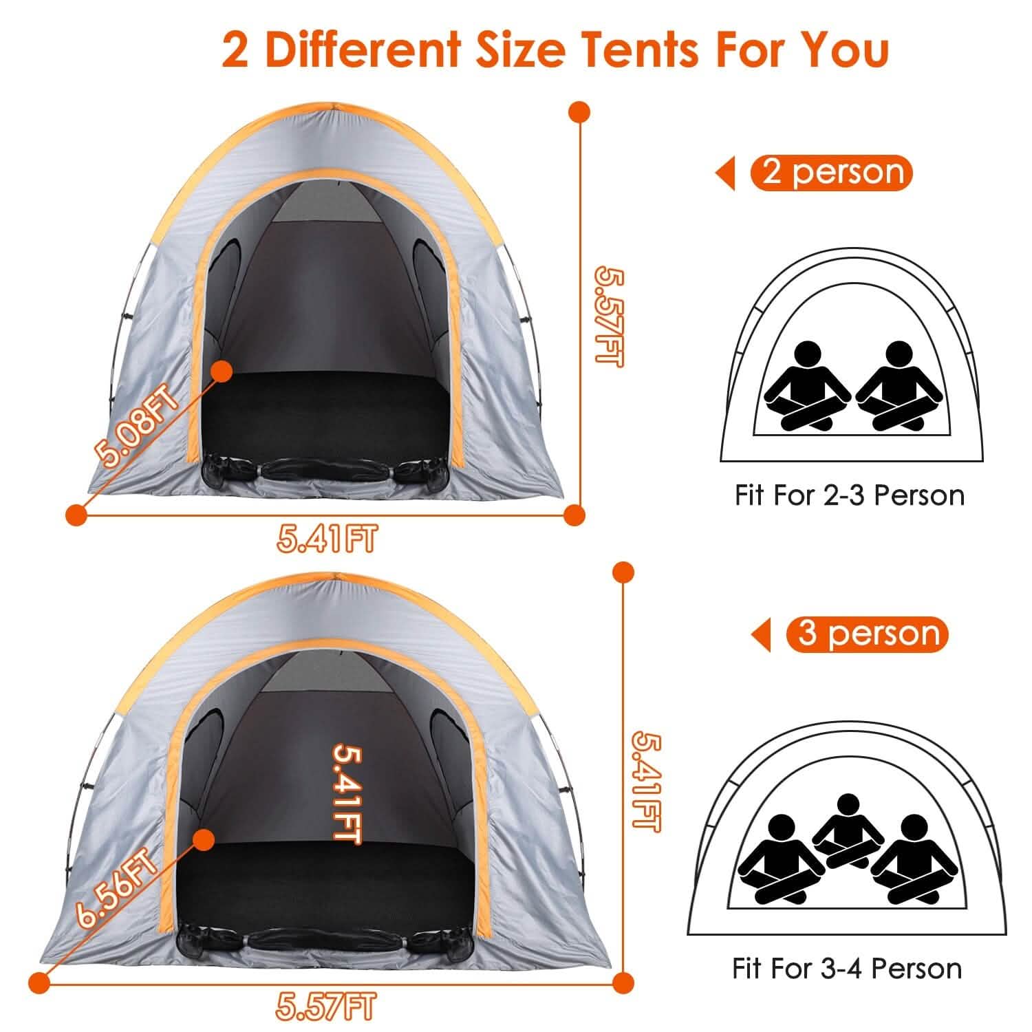 Truck Bed Tent Waterproof Windproof Pickup Truck Tent with Carry Bag Automotive - DailySale