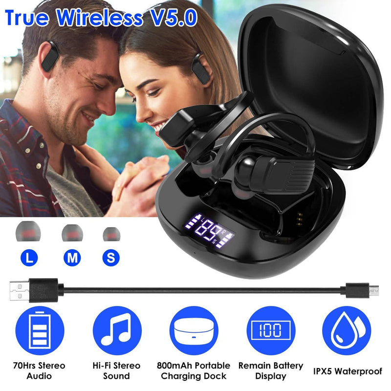 True Wireless Earbuds v5.0 TWS Stereo Earphones Headset Headphones & Audio - DailySale