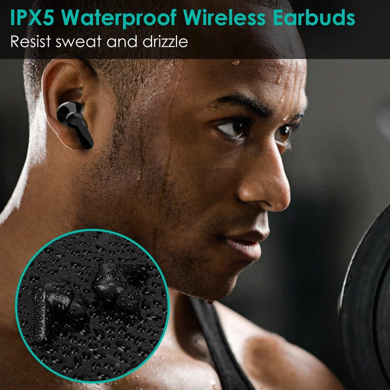 True Wireless V5.0 Earbuds IPX 5 Water Resistant Headphones & Audio - DailySale