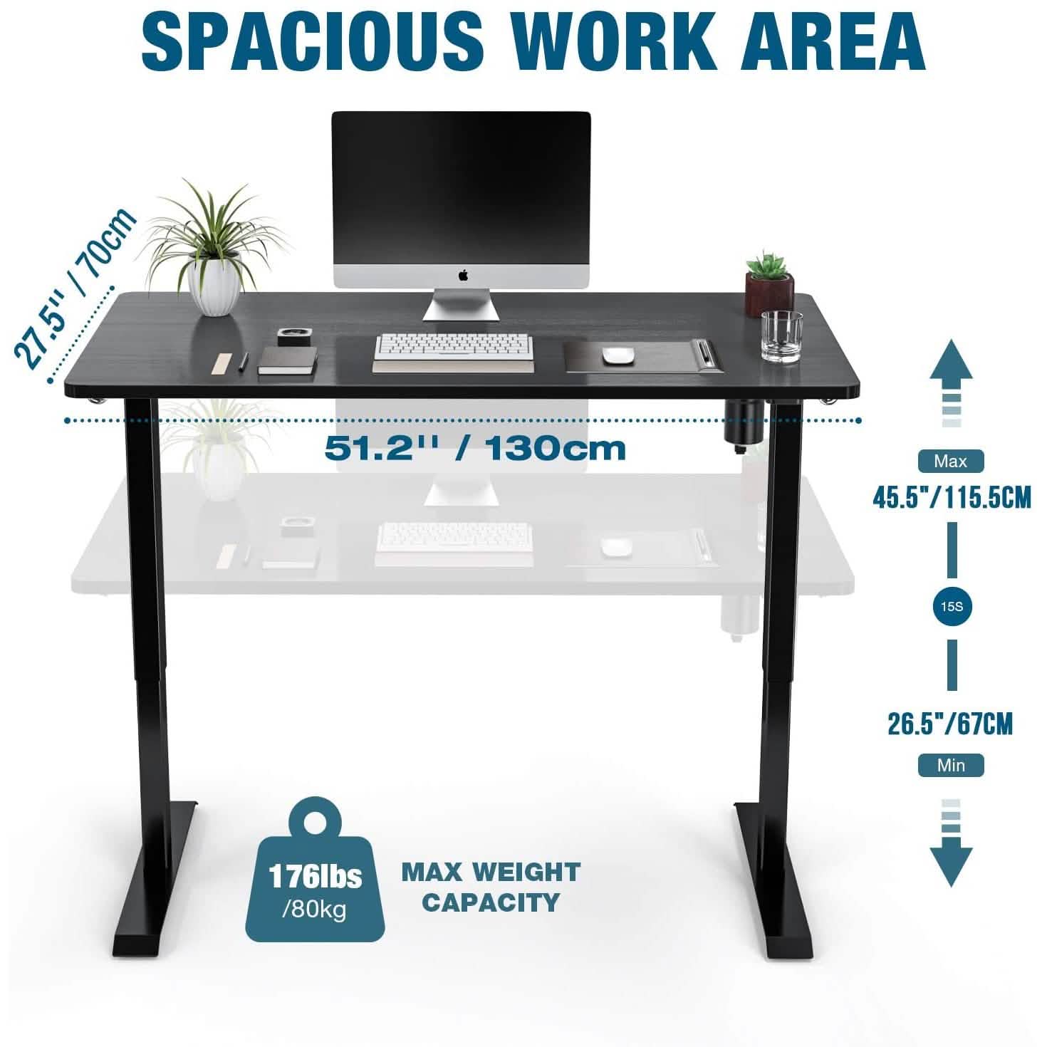 TTKK Electric Standing Desk Furniture & Decor - DailySale