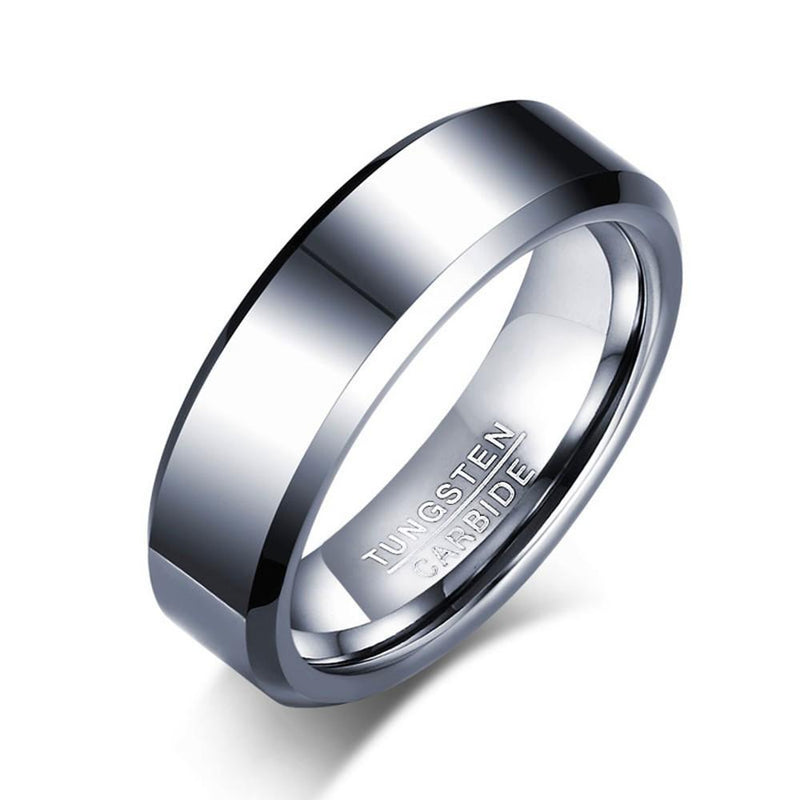 Tungsten Carbide Ring Mirrored Polished Plain Wedding Engagement Band