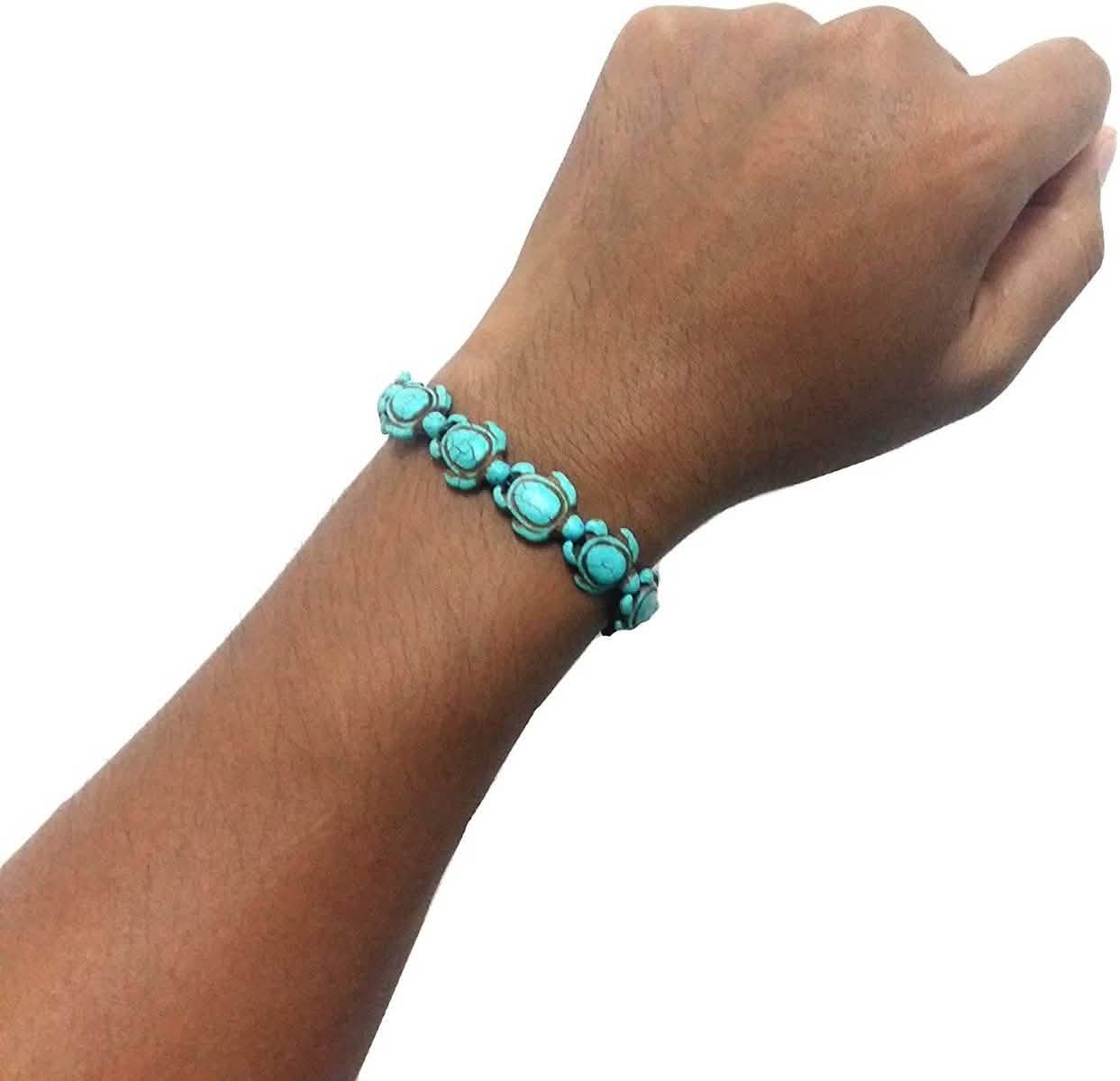 Turquoise Handmade Hawaiian Sea Turtles Bracelet Jewelry - DailySale