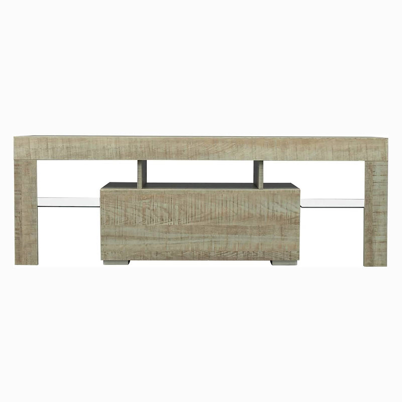 TV Stand with LED Lights Open Shelf Console Storage Table Furniture & Decor D - DailySale