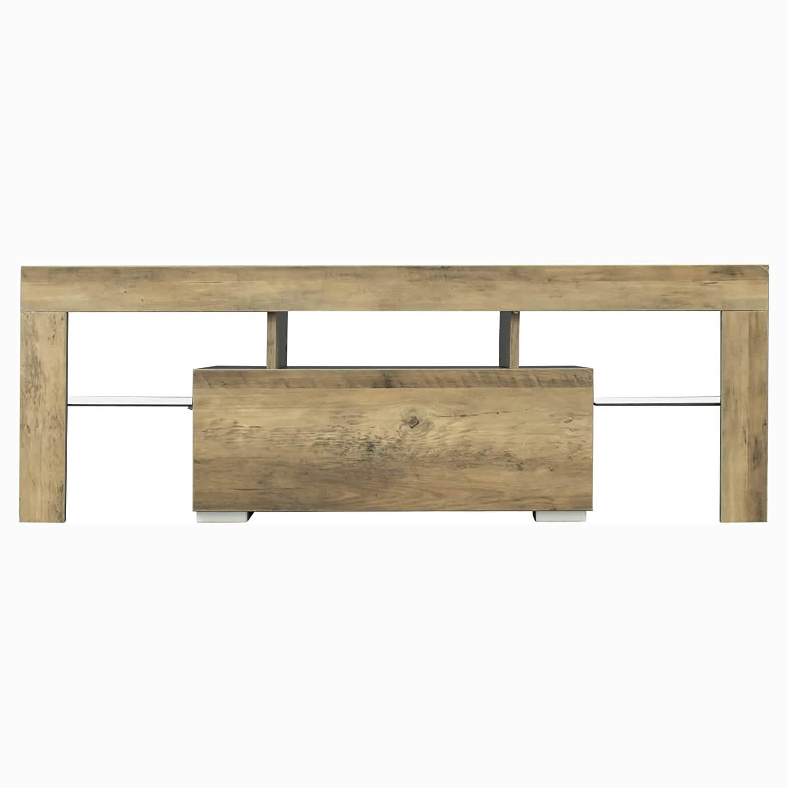 TV Stand with LED Lights Open Shelf Console Storage Table Furniture & Decor E - DailySale