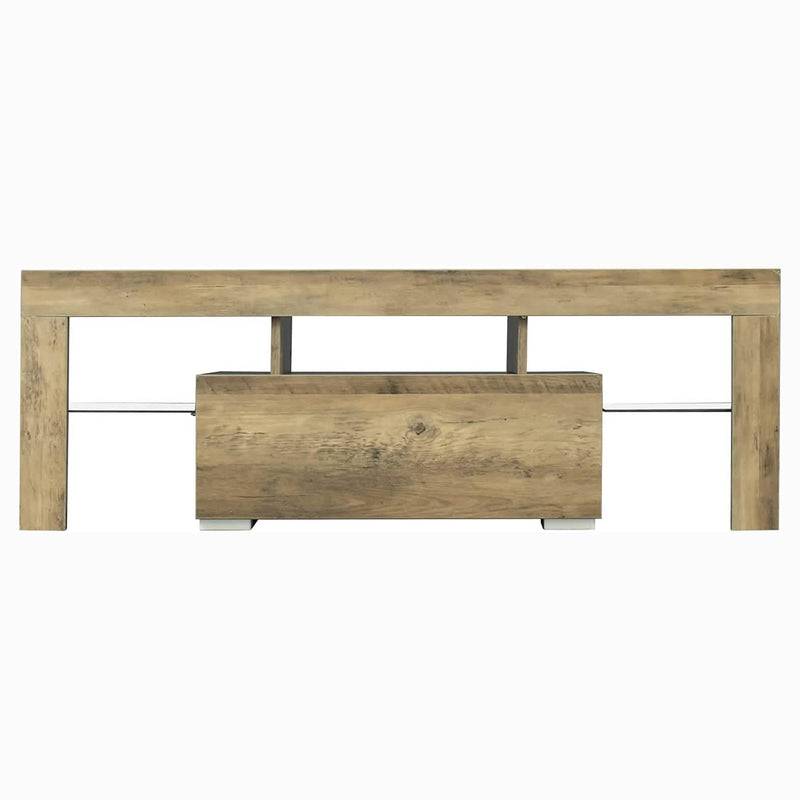 TV Stand with LED Lights Open Shelf Console Storage Table Furniture & Decor E - DailySale