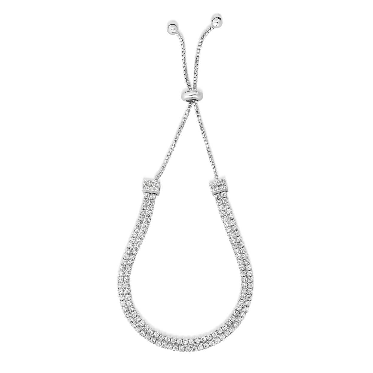 Two Row Adjustable Tennis Bracelet Bracelets - DailySale